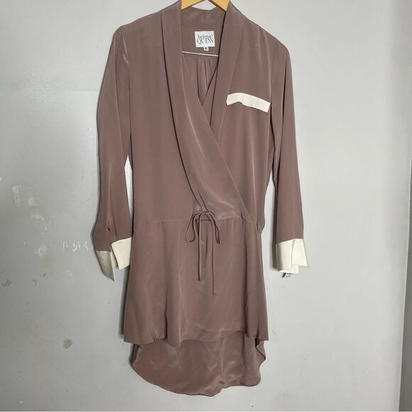 Helena Quinn 100% Silk Long Sleeve Mini Cocktail Dress Size Small - Picture 4 of 10